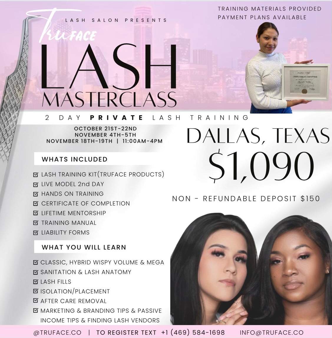 TRAININGS – TruFace Lash Supply & Salon
