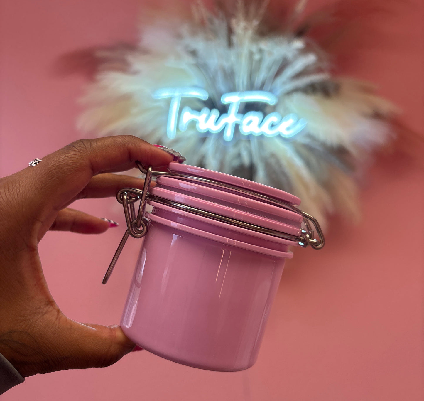 Pink glue Storage jar