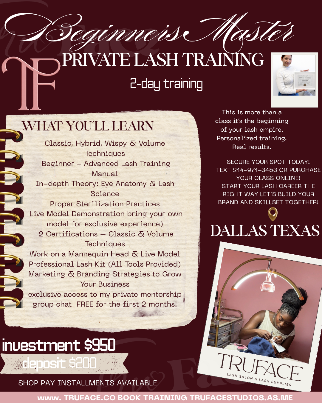 Beginners Master Private Lash Training