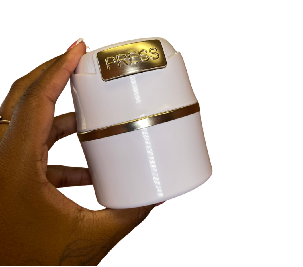 Gold/white Adhesive Storage container