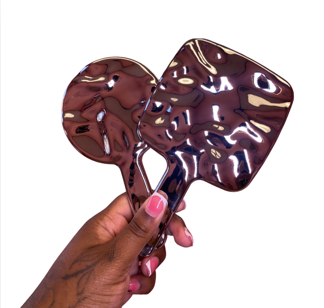 Metallic Hand Mirror